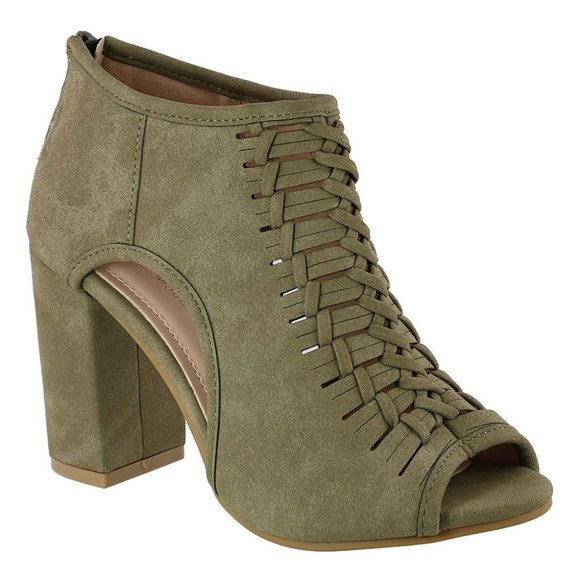 TOP Moda Shoes - OLIVE GREEN BOOTIE SIZE 5